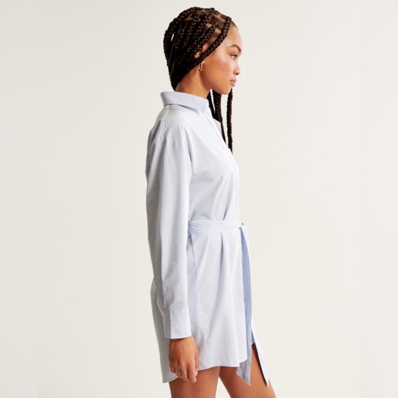 Abercrombie Relaxed Poplin Shirt Dress - Picture 3 of 7